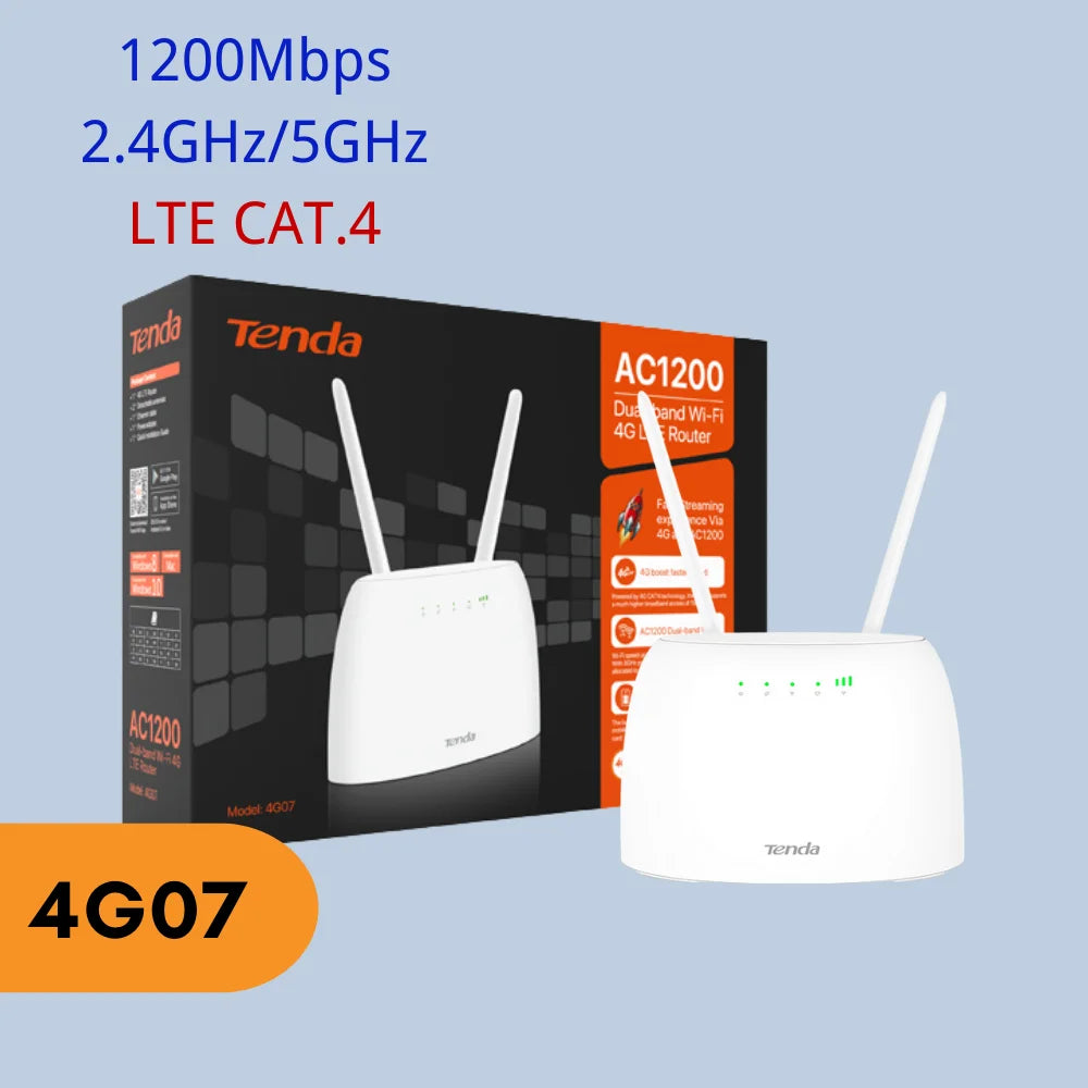 4G Router SIM Card AC1200 Wireless Router Hotspot 64 Users 150Mbps Beamforming 4G Wifi Router CAT4 Carrier Aggregation