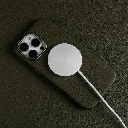 Full Wrapped Magnetic Genuine Leather Phone Case for Iphone 16 Pro Max 15Pro Max Cowhide Wireless Magsafe Fundal Back Shell Capa