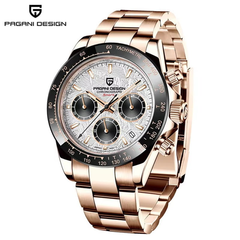 40Mm New V2  Men'S Quartz Watches Sapphire Retro Chronograph Stainless Steel Waterproof Watch Men Relogio Masculino