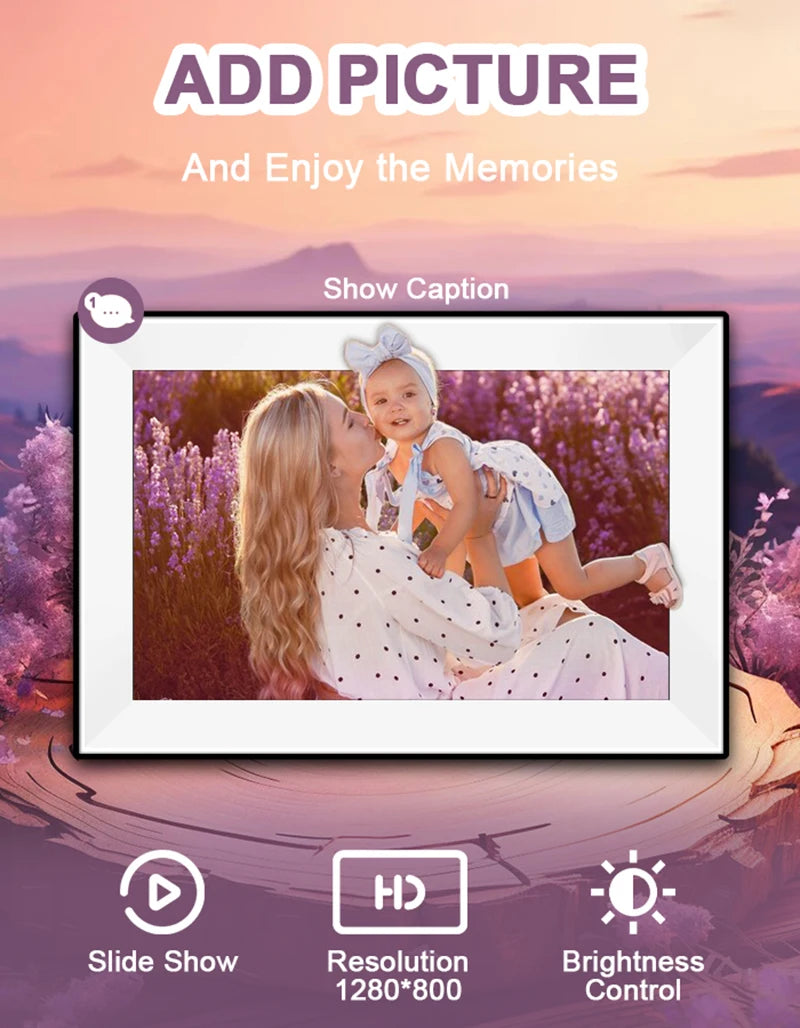 Uhale Digital Picture Frame 10.1 Inch 32GB Smart Wifi Smart Digital Photo Frame with 1280X800 IPS HD Touch Screen Christmas Gift