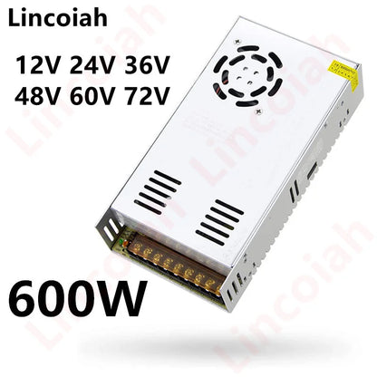 AC 100-240V Switching Power Supply DC 12V 24V 36V 48V 60V 600W 10A 12.5A 13.8A 25A 50A Adapter for LED Light Strip 3D Printer