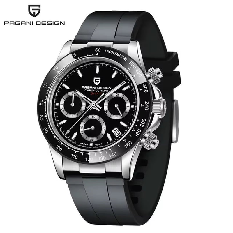 40Mm New V2  Men'S Quartz Watches Sapphire Retro Chronograph Stainless Steel Waterproof Watch Men Relogio Masculino