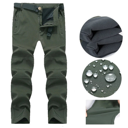 Men'S Autumn Winter Softshell Fleece Jackets Male Hood Windproof Coat Fishing Hiking Camping Climbing Skiing Warm Pants Trousers
