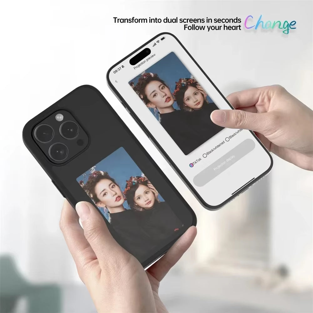 Smart E-Ink Screen Phone Case for Iphone 16 15 14 Pro Max NFC Refesh Photo Anime Characters Boy Girl Luxury Silicone Phone Cover